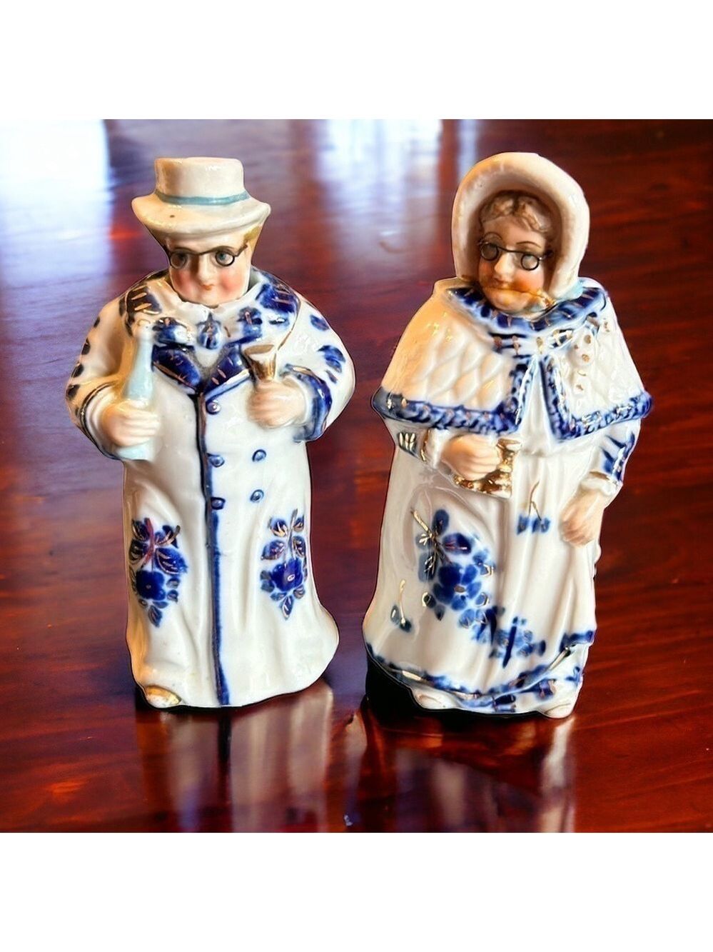 Antique German Porcelain Bisque Pair of Nodder Figurines Circa 1875